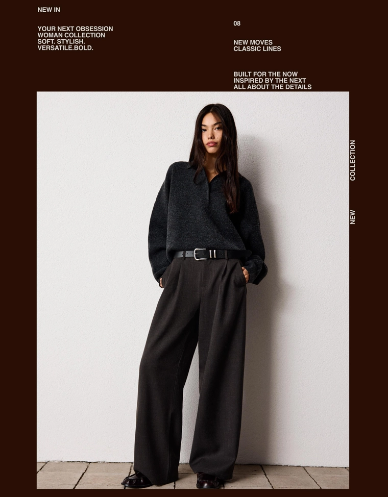 Брюки объемного кроя из двухслойной ткани