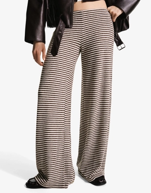 Трикотажные брюки свободного кроя в полоску- Заказать в России