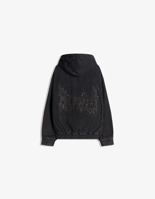 Джинсовая куртка с заклепками- Заказать в России