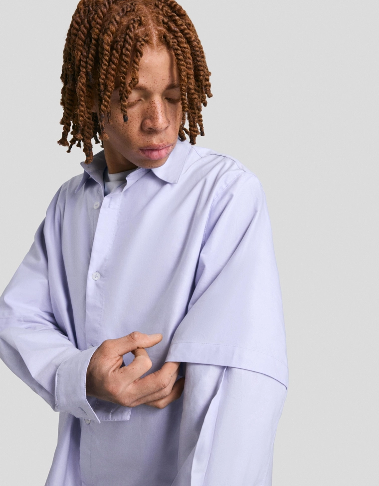 Рубашка оверсайз с двойными рукавами