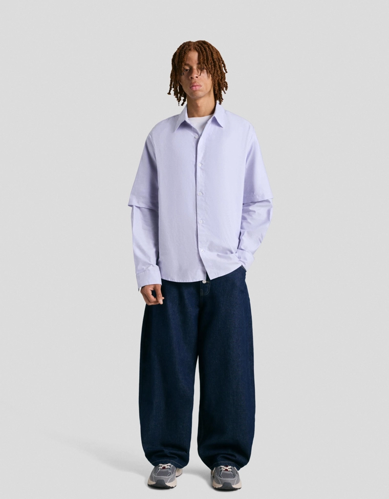 Рубашка оверсайз с двойными рукавами