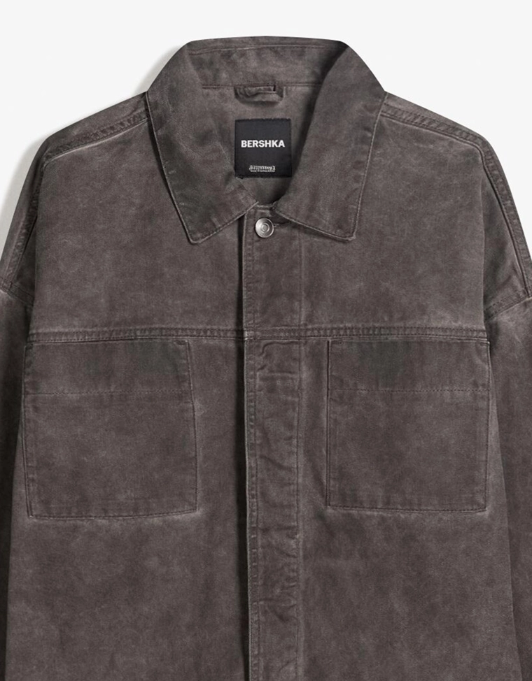 Укороченная куртка-рубашка свободного кроя