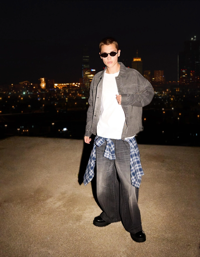 Укороченная куртка-рубашка свободного кроя