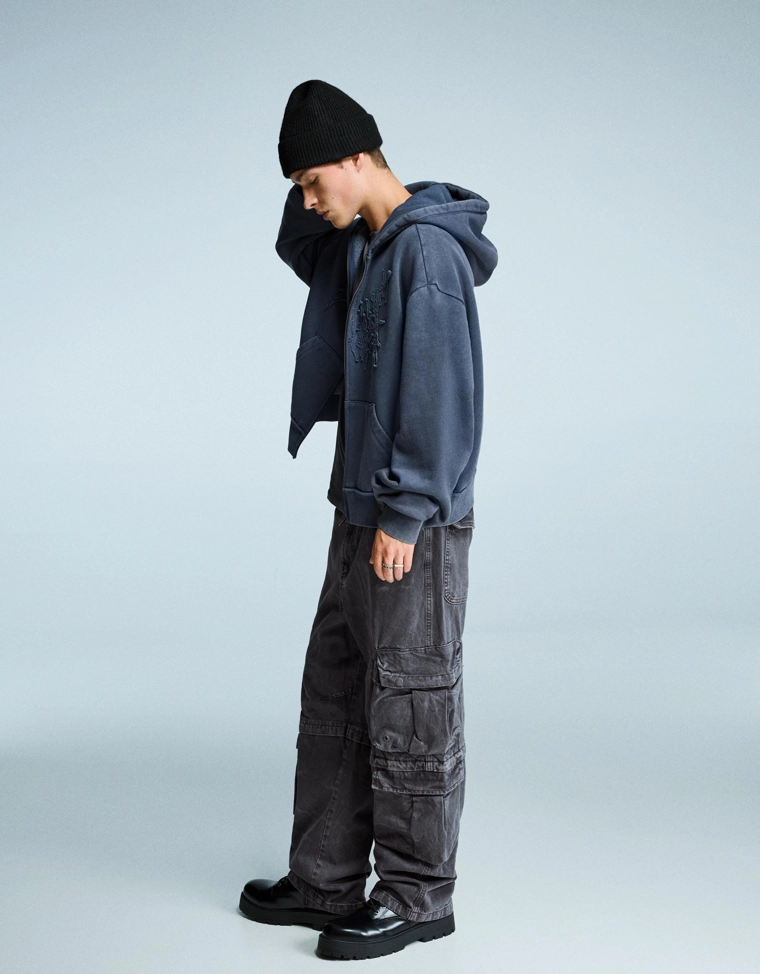 Брюки карго свободного кроя с эффектом потертости