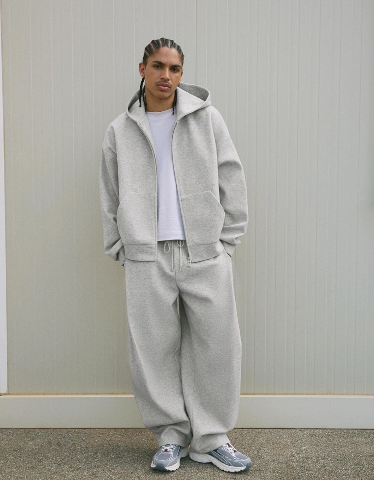 Брюки с рукавами-фонариками, защипами и вставками из ткани