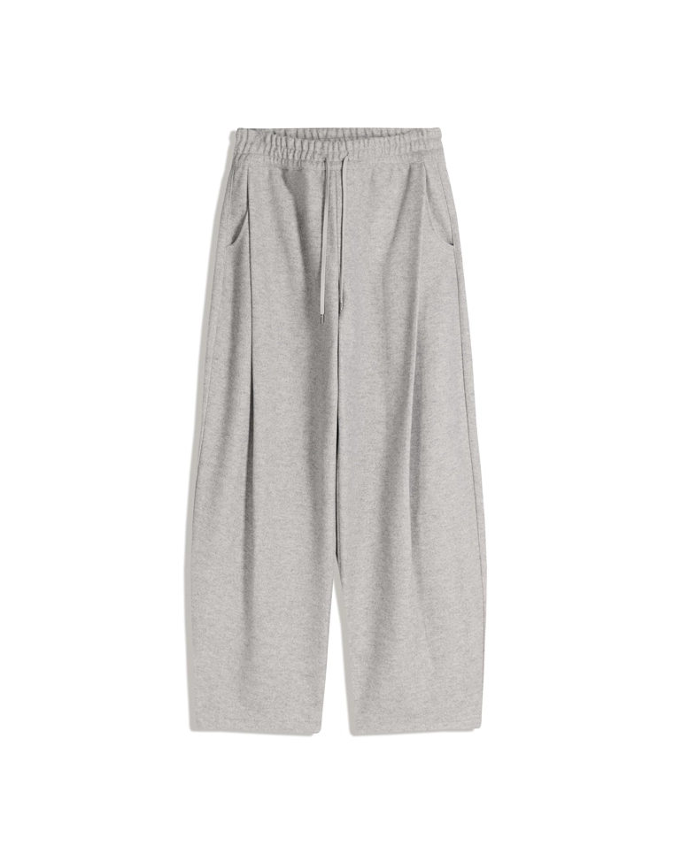 Брюки с рукавами-фонариками, защипами и вставками из ткани