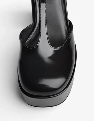 Туфли на каблуке с ремешком и платформой- Заказать в России