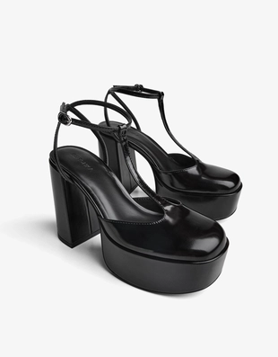 Туфли на каблуке с ремешком и платформой- Заказать в России