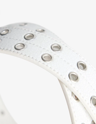 Ремень из искусственной кожи с люверсами- Заказать в России