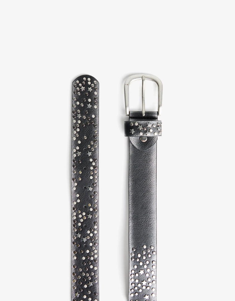 Ремень из искусственной кожи с заклепками
