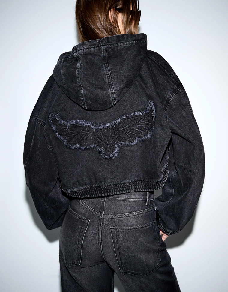 Джинсовая куртка с застежкой-молнией