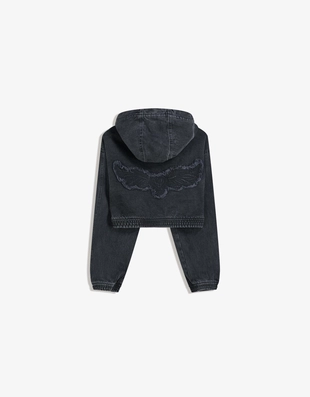 Джинсовая куртка с застежкой-молнией- Заказать в России