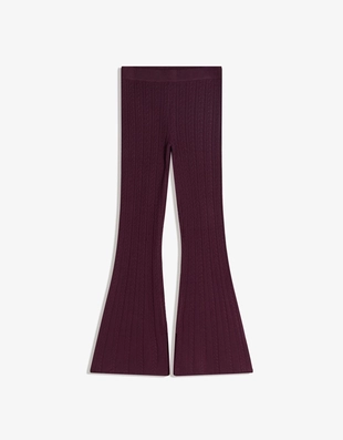 Расклешенные трикотажные брюки с узором «косы»- Заказать в России