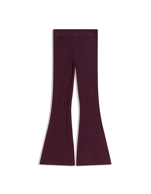 Расклешенные трикотажные брюки с узором «косы»- Заказать в России