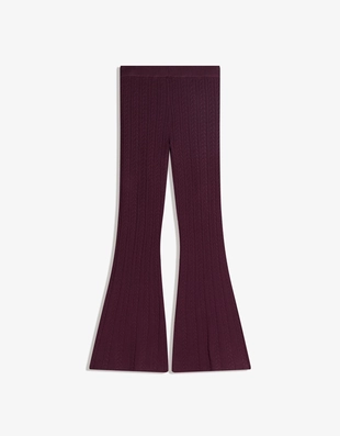 Расклешенные трикотажные брюки с узором «косы»- Заказать в России