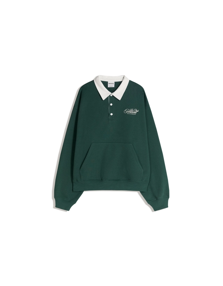 Джемпер с принтом и воротником поло