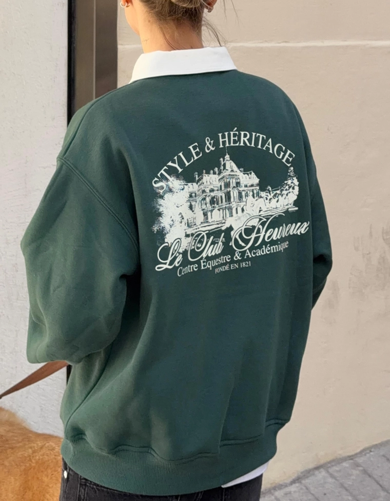 Джемпер с принтом и воротником поло