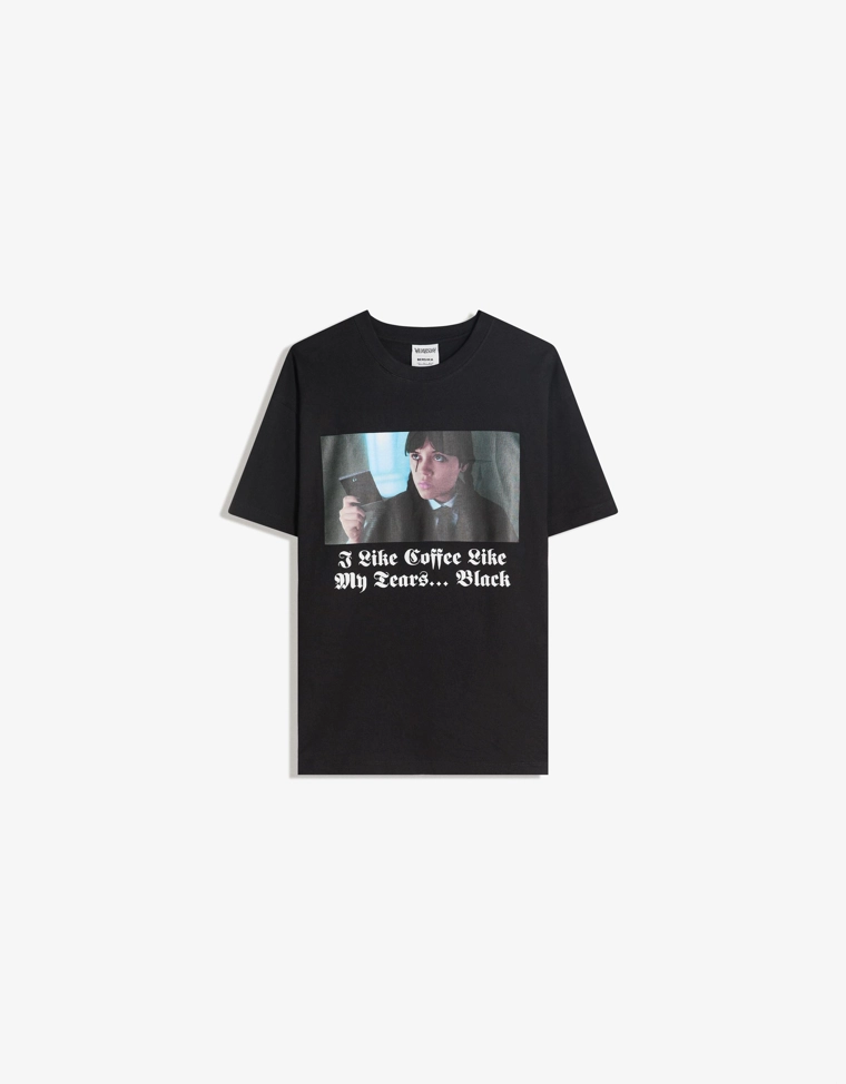 Футболка с короткими рукавами и принтом Wednesday