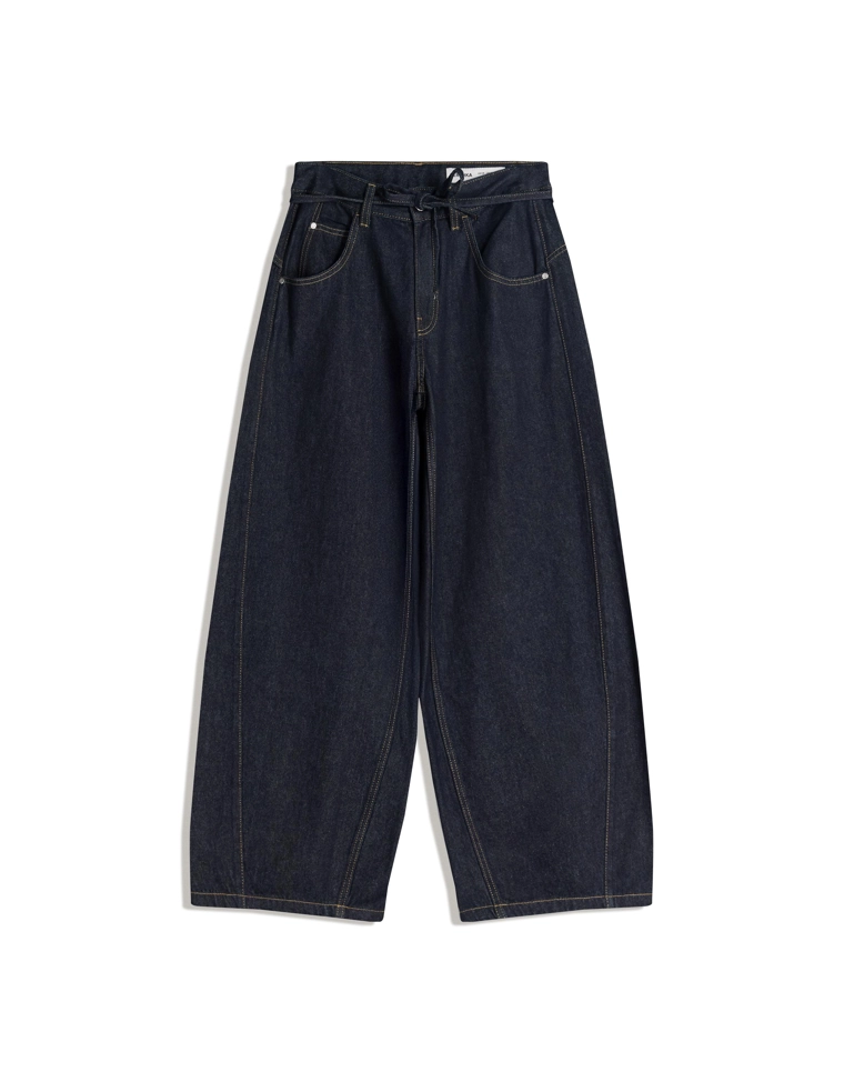 Джинсы wide leg barrel с ремнем