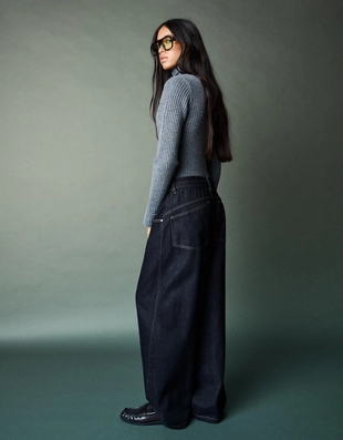 Джинсы WIDE LEG BARREL с ремнем- Заказать в России