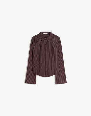 Рубашка облегающего кроя с расклешенными рукавами- Заказать в России