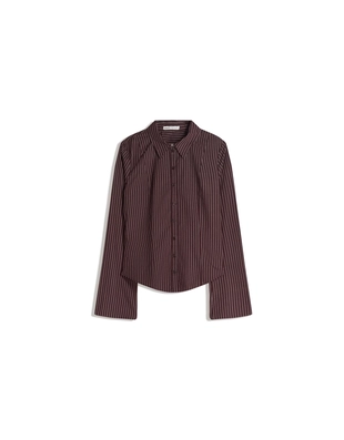 Рубашка облегающего кроя с расклешенными рукавами- Заказать в России