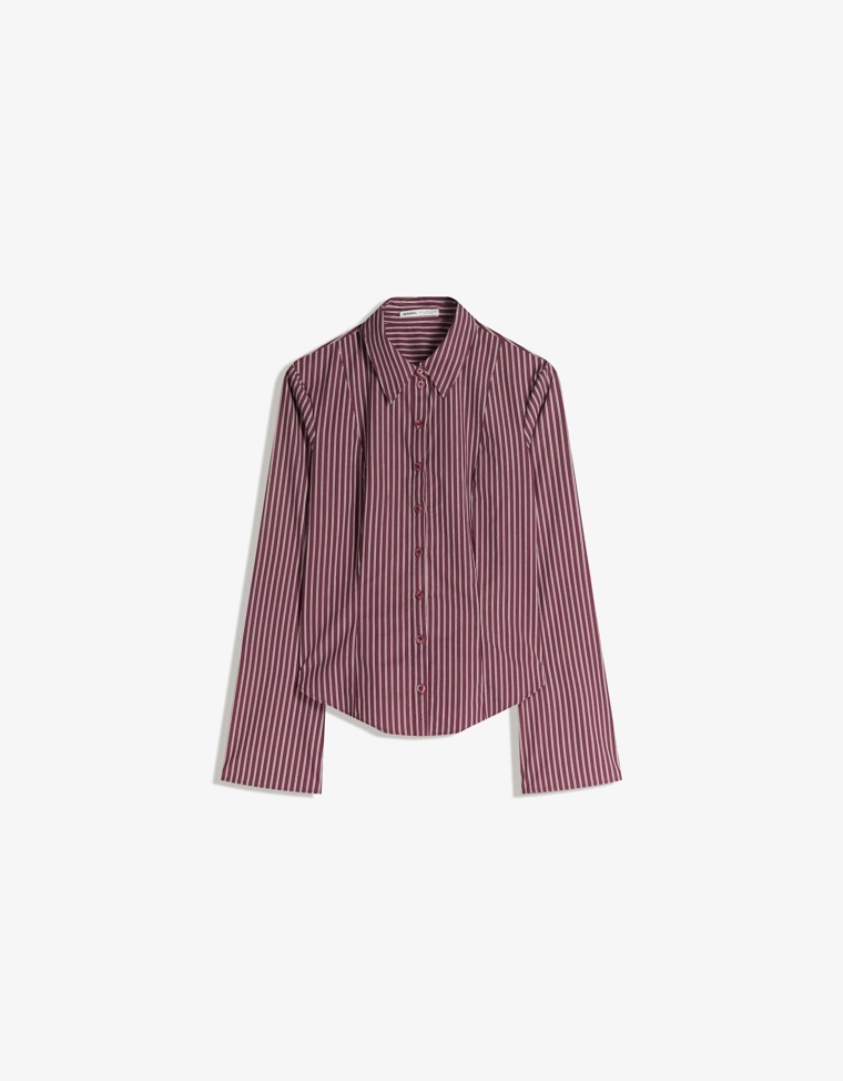 Рубашка облегающего кроя с расклешенными рукавами