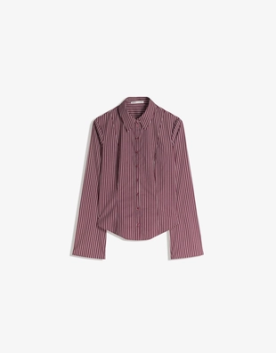 Рубашка облегающего кроя с расклешенными рукавами- Заказать в России