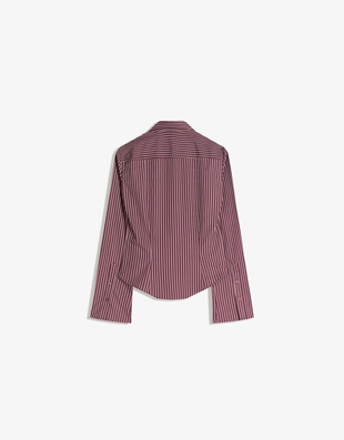 Рубашка облегающего кроя с расклешенными рукавами- Заказать в России