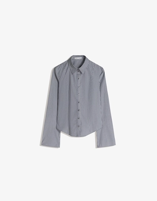 Рубашка облегающего кроя с расклешенными рукавами- Заказать в России