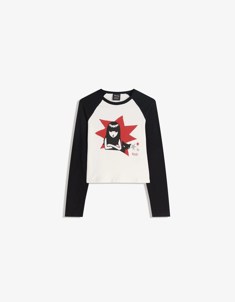 Футболка с длинными рукавами и принтом Emily the Strange
