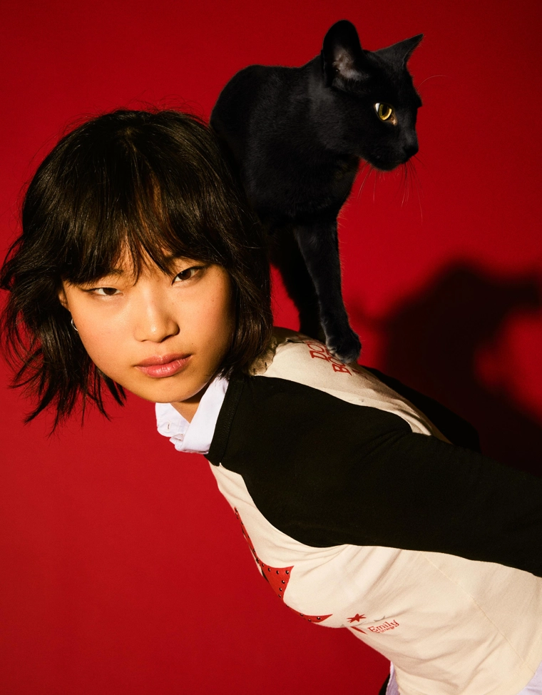 Футболка с длинными рукавами и принтом Emily the Strange