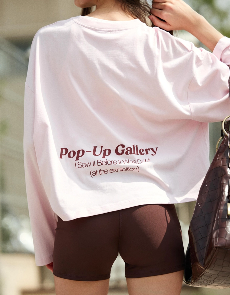 Футболка с длинными рукавами и принтом геометрического кроя