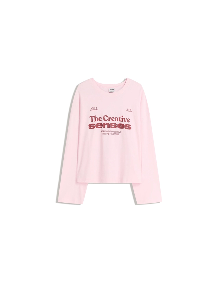 Футболка с длинными рукавами и принтом геометрического кроя