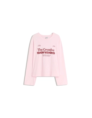 Pink | 7546/093/621 - Bershka Футболка с длинными рукавами и принтом геометрического кроя