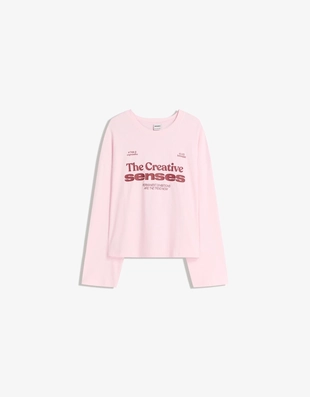 Футболка с длинными рукавами и принтом геометрического кроя- Заказать в России