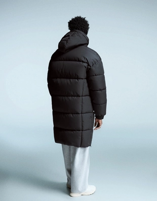 Длинное стеганое пальто- Заказать в России