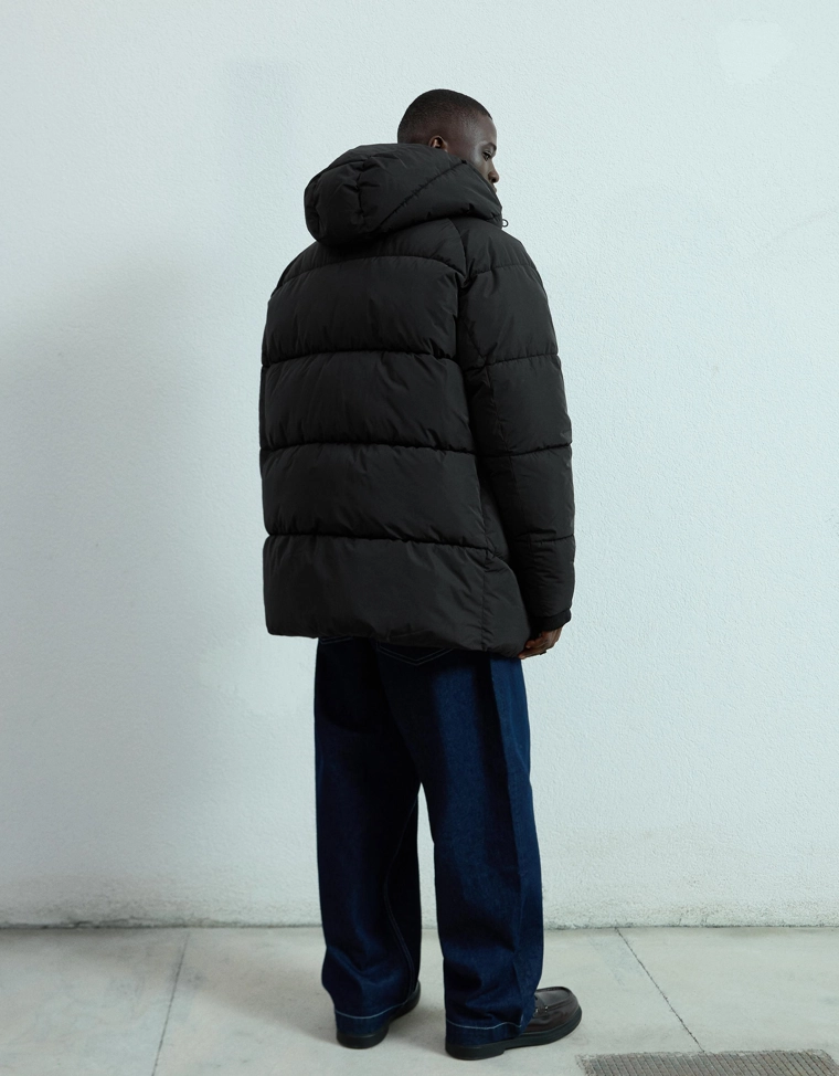 Длинное стеганое пальто