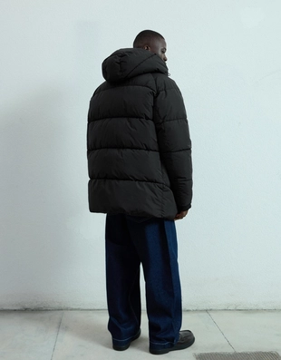 Длинное стеганое пальто- Заказать в России