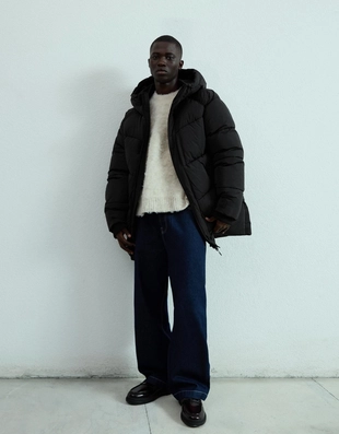 Длинное стеганое пальто- Заказать в России