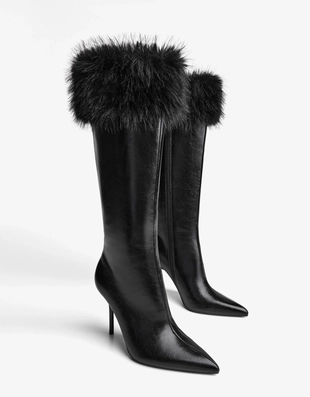 Сапоги на каблуке с мехом- Заказать в России