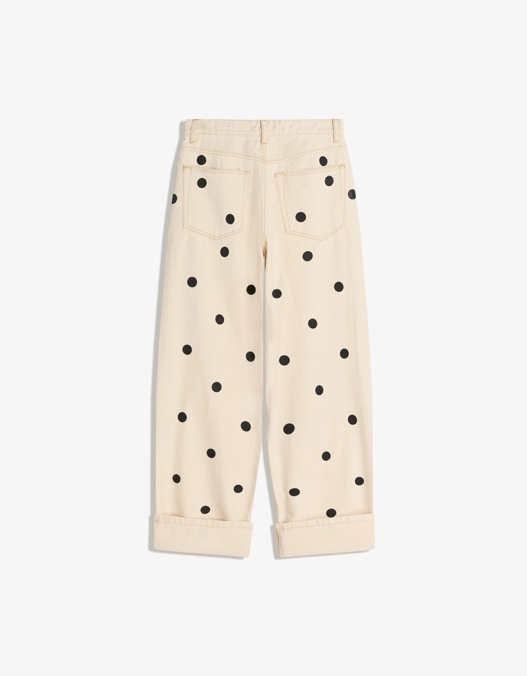 Джинсы свободного кроя с отворотами