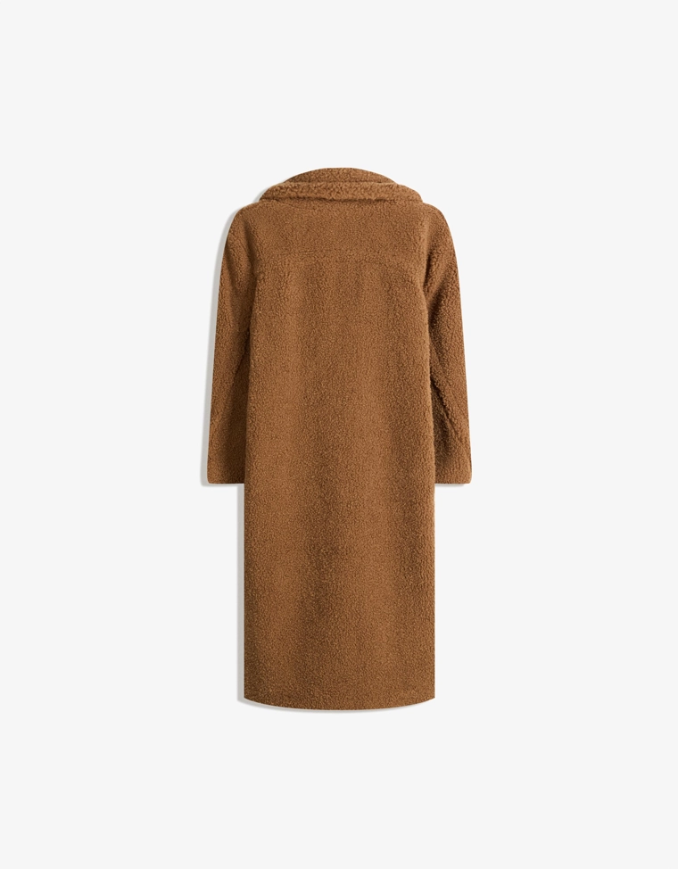 Длинное пальто из искусственной овчины