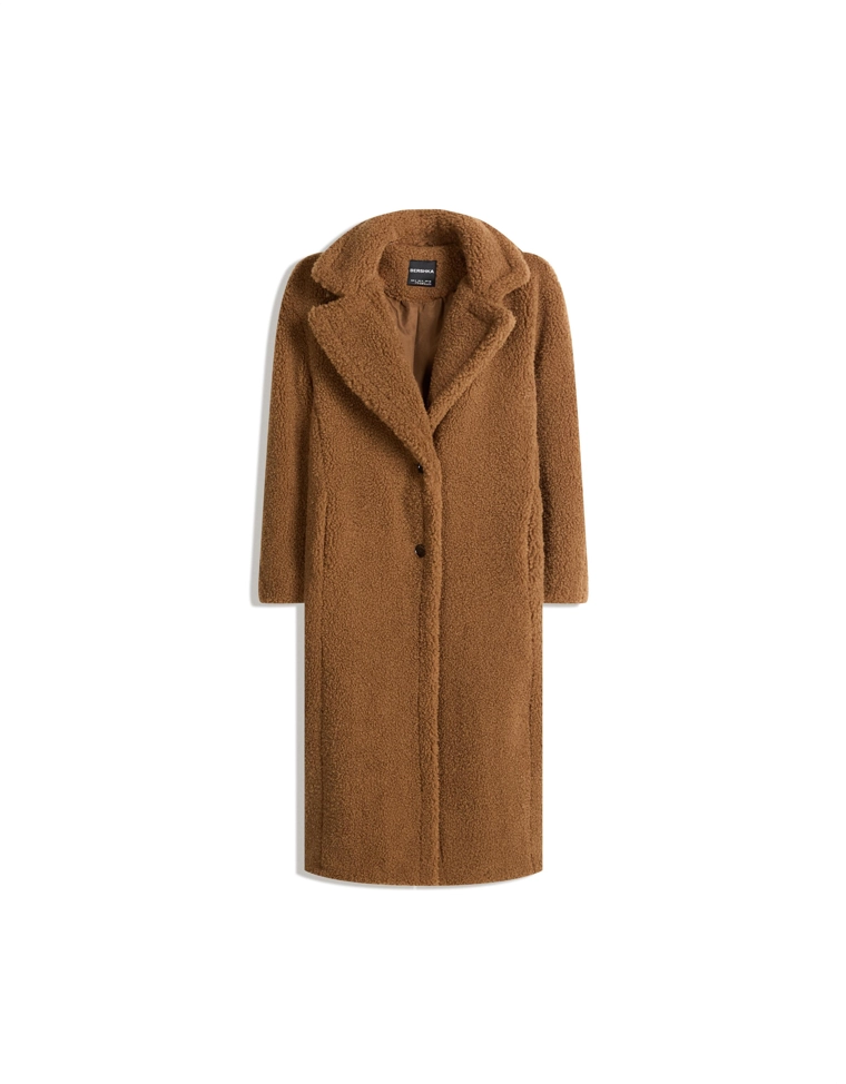 Длинное пальто из искусственной овчины