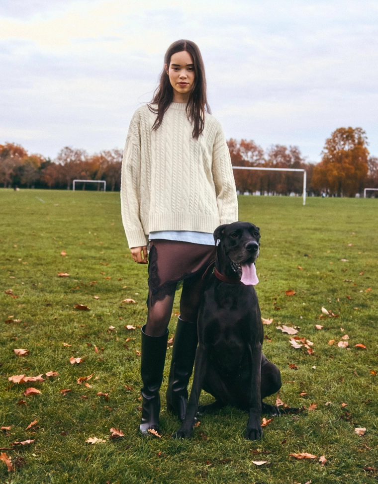 Свитер с узором «Косы»