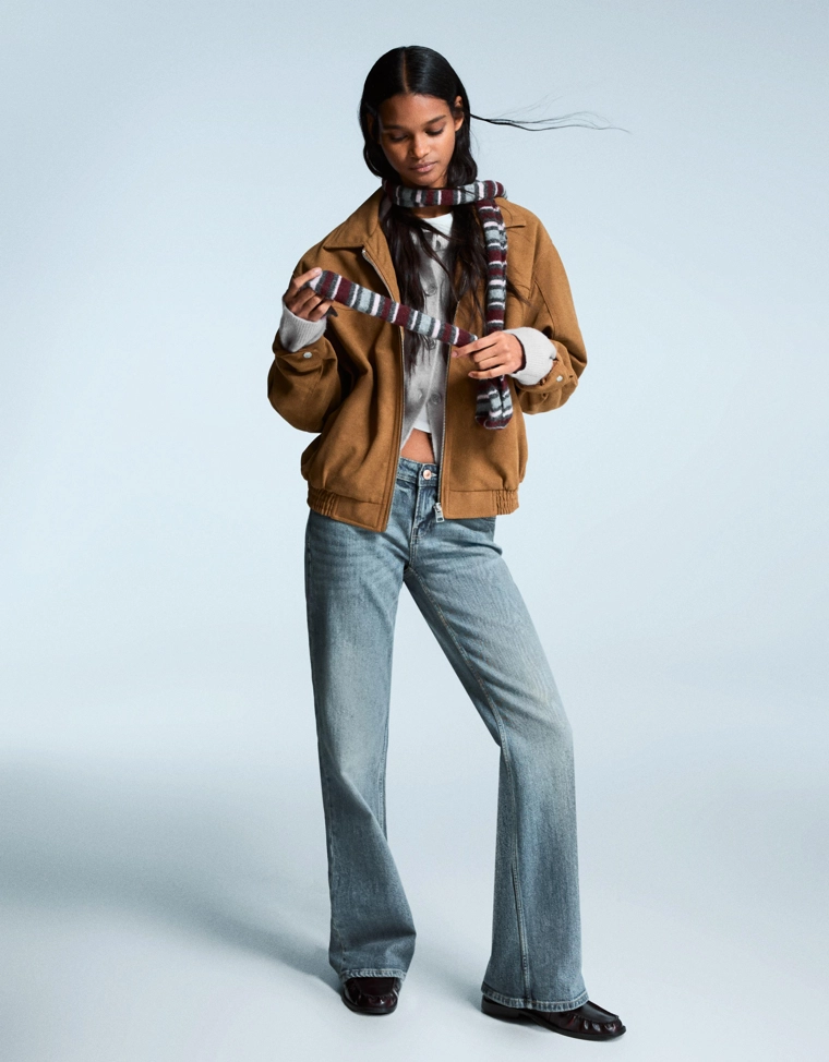 Удлиненный шарф в полоску