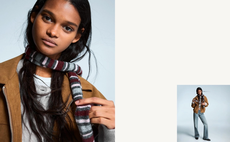 Удлиненный шарф в полоску