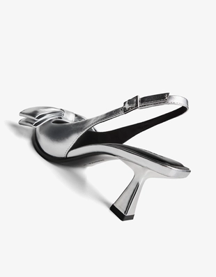 Туфли на среднем тонком каблуке с бантом- Заказать в России