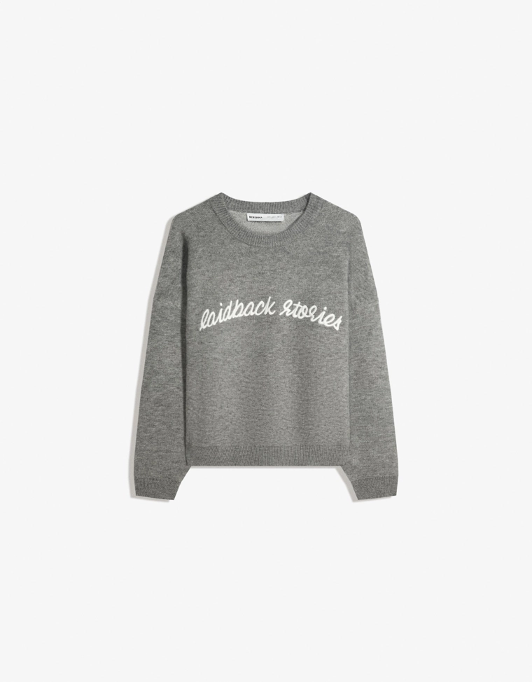 Жаккардовый свитер с вышивкой