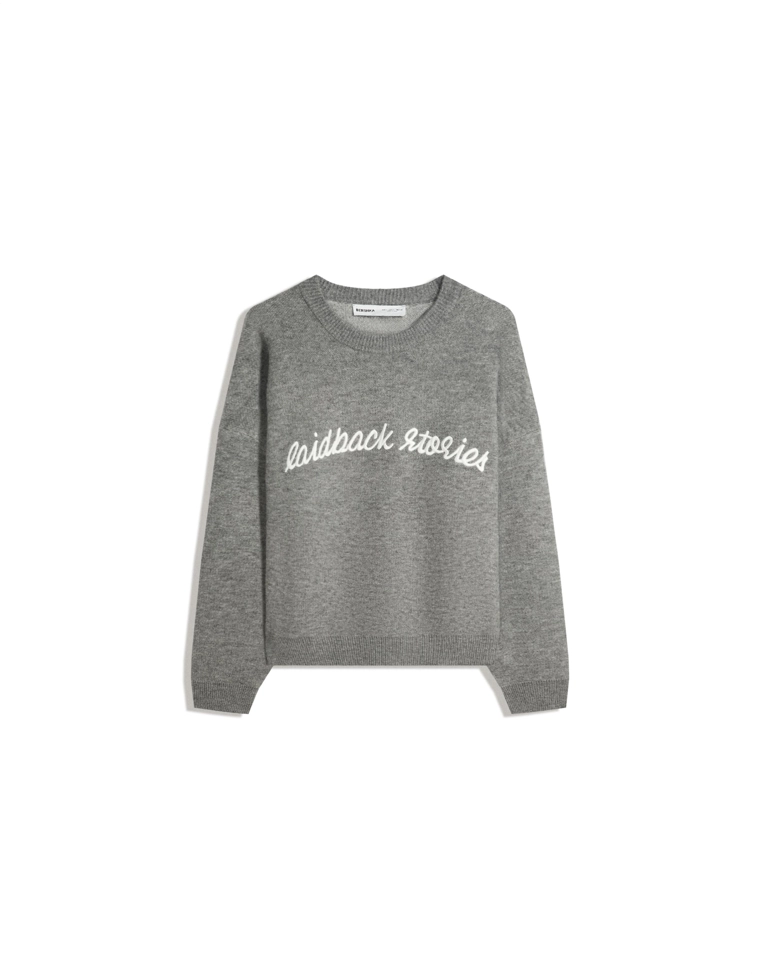 Жаккардовый свитер с вышивкой